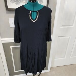 Black Tunic with Jewel Keyhole